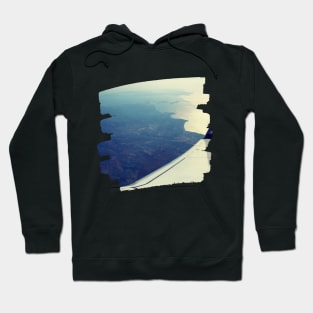 Plane window view Photography design with blue sky and ocean sea adventure lovers Hoodie